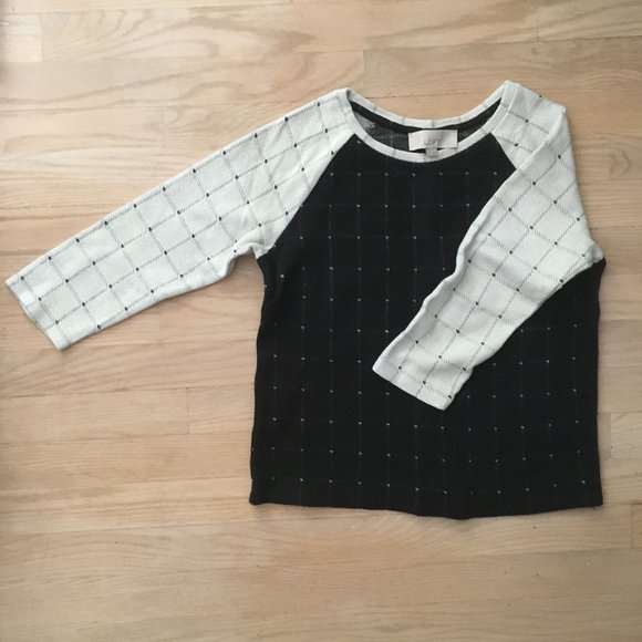 LOFT Tops - LAST CHANCE! (2/27)❗️LOFT Lounge B&W Grid Pullover (XS)